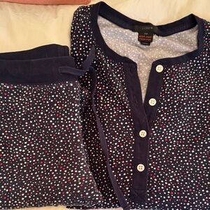J. Crew Pajamas - Navy with Multicolor Dots